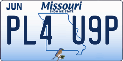 MO license plate PL4U9P