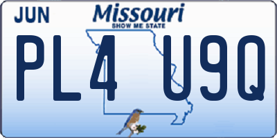 MO license plate PL4U9Q