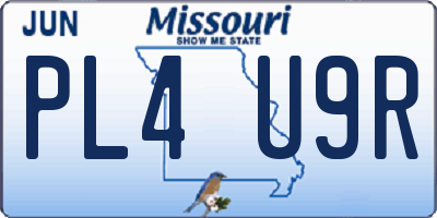 MO license plate PL4U9R