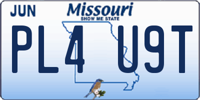 MO license plate PL4U9T