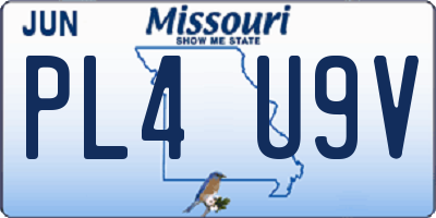 MO license plate PL4U9V