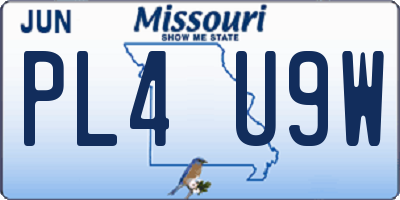 MO license plate PL4U9W