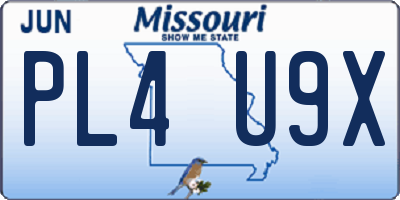 MO license plate PL4U9X