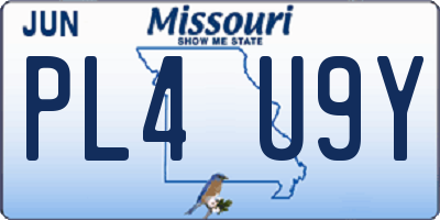 MO license plate PL4U9Y