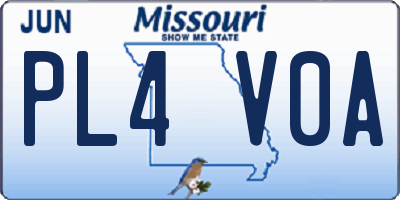 MO license plate PL4V0A