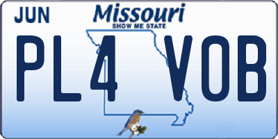 MO license plate PL4V0B