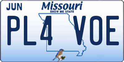 MO license plate PL4V0E