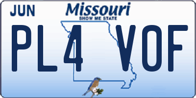 MO license plate PL4V0F