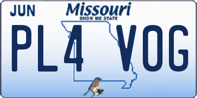 MO license plate PL4V0G
