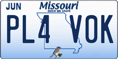MO license plate PL4V0K