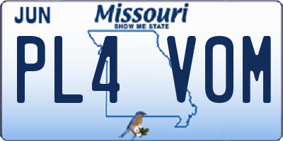 MO license plate PL4V0M