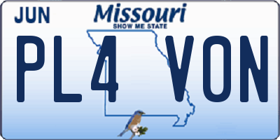 MO license plate PL4V0N