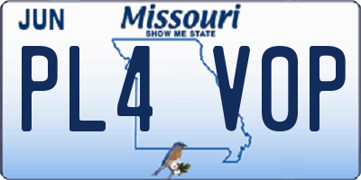 MO license plate PL4V0P