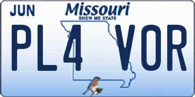 MO license plate PL4V0R