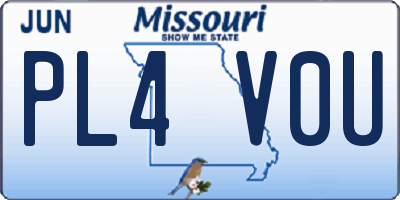 MO license plate PL4V0U