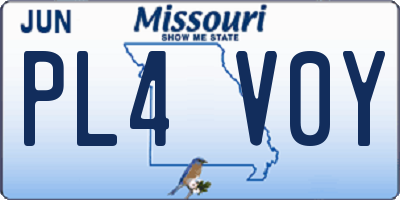 MO license plate PL4V0Y