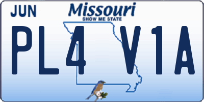 MO license plate PL4V1A