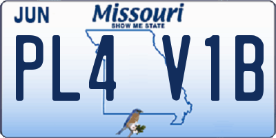 MO license plate PL4V1B