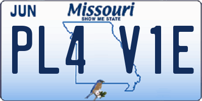 MO license plate PL4V1E