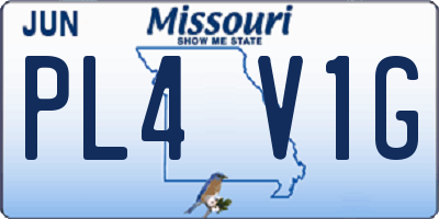 MO license plate PL4V1G