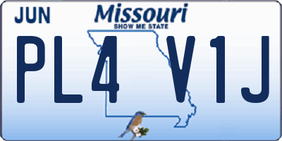 MO license plate PL4V1J