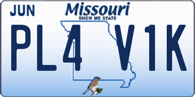 MO license plate PL4V1K