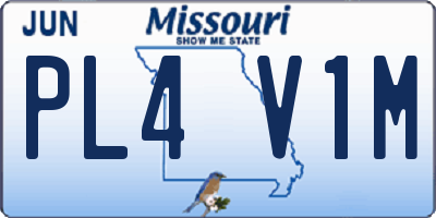 MO license plate PL4V1M