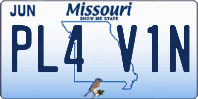 MO license plate PL4V1N