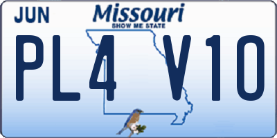 MO license plate PL4V1O