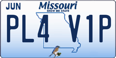 MO license plate PL4V1P