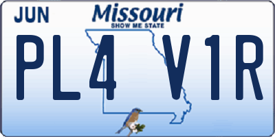 MO license plate PL4V1R