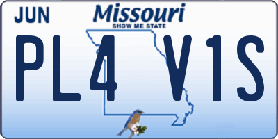 MO license plate PL4V1S