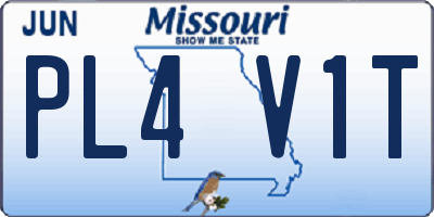 MO license plate PL4V1T
