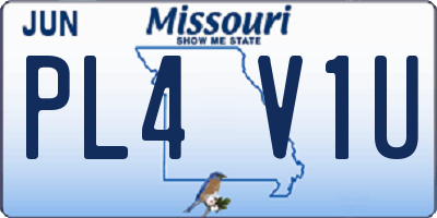 MO license plate PL4V1U