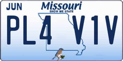 MO license plate PL4V1V
