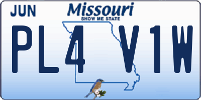 MO license plate PL4V1W