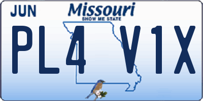 MO license plate PL4V1X