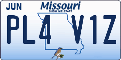 MO license plate PL4V1Z