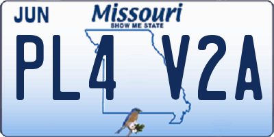 MO license plate PL4V2A