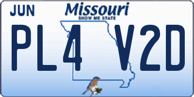 MO license plate PL4V2D