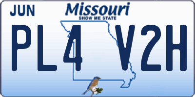 MO license plate PL4V2H