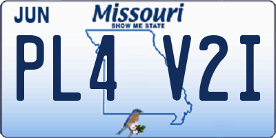 MO license plate PL4V2I