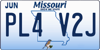 MO license plate PL4V2J