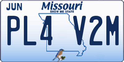 MO license plate PL4V2M