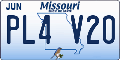 MO license plate PL4V2O