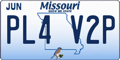 MO license plate PL4V2P