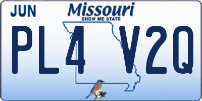MO license plate PL4V2Q