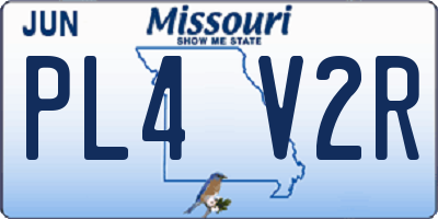 MO license plate PL4V2R