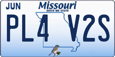 MO license plate PL4V2S