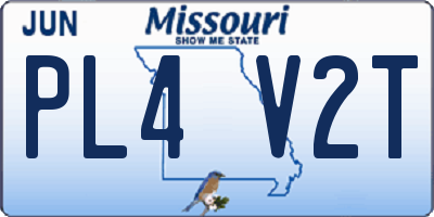 MO license plate PL4V2T